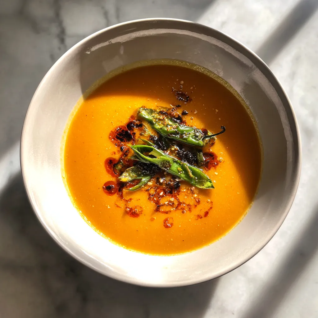Photo of featured for Savory Roasted Poblano Soup: A Spicy Twist to Warm Your Soul