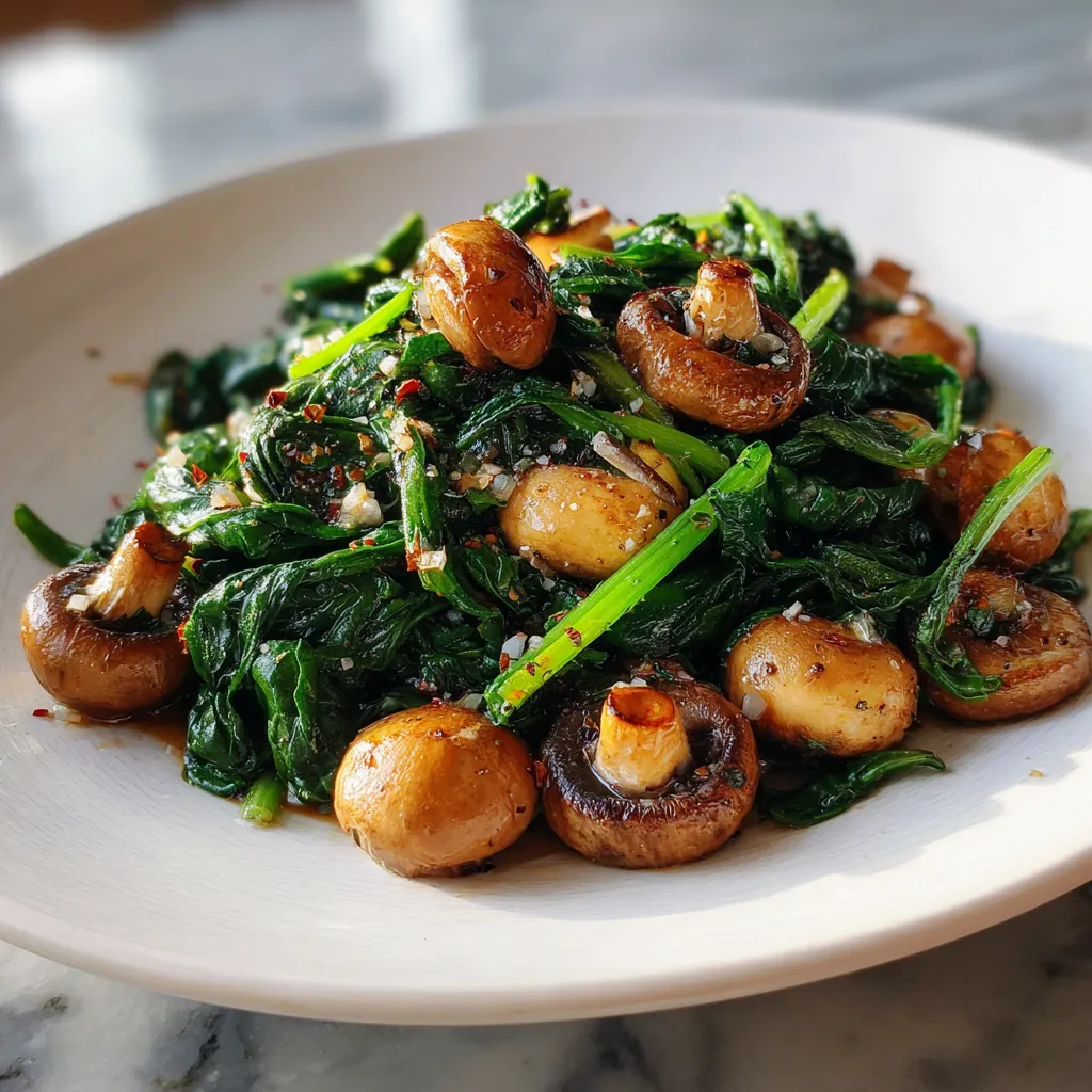 Photo of featured for Sizzling Spinach Sautéed Mushrooms: A Flavorful Delight