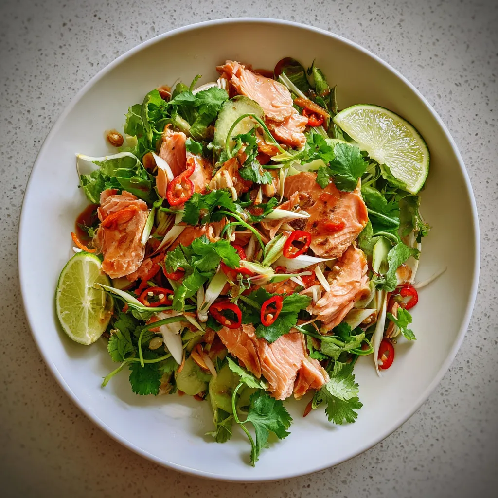 Photo of featured for Deliciously Tangy Thai-Style Salmon Salad