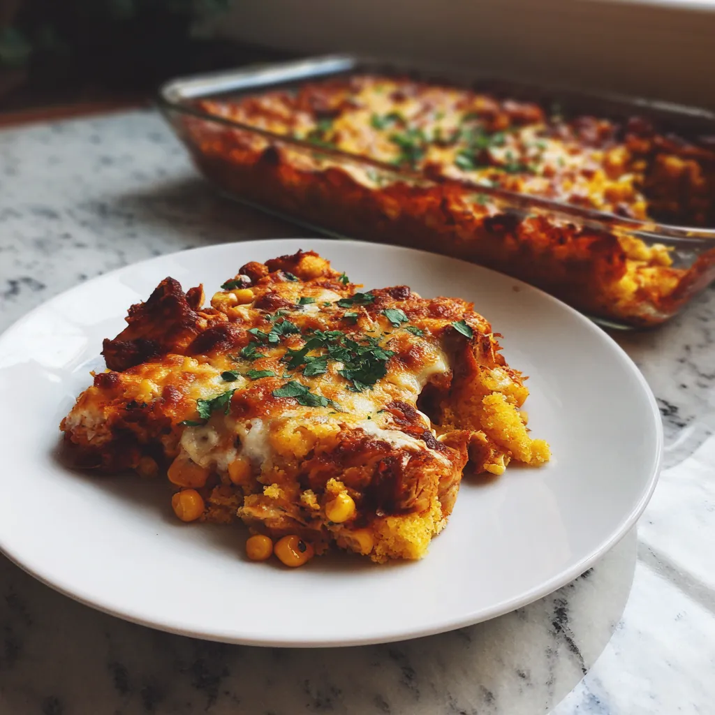 Photo of featured for Smoky BBQ Chicken and Cornbread Casserole: A Mouthwatering Twist on Classic Comfort Food