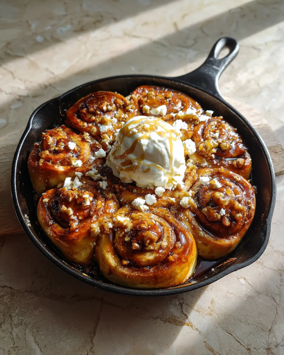 Photo of featured for Irresistible Brown Butter Cinnamon Roll Skillet