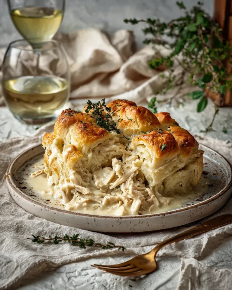 Photo of featured for Irresistible Chicken Alfredo Crescent Roll Bake: A Cheesy Delight