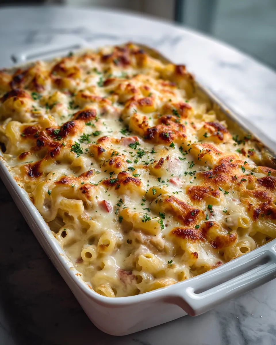 Photo of featured for Irresistible Chicken Cordon Bleu Pasta Bake Recipe