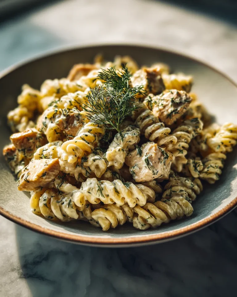 Photo of featured for Indulgent Creamy Dill Pickle Chicken Pasta Recipe