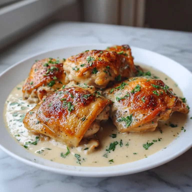 Photo of featured for Indulgent Creamy Garlic Parmesan Chicken Thighs