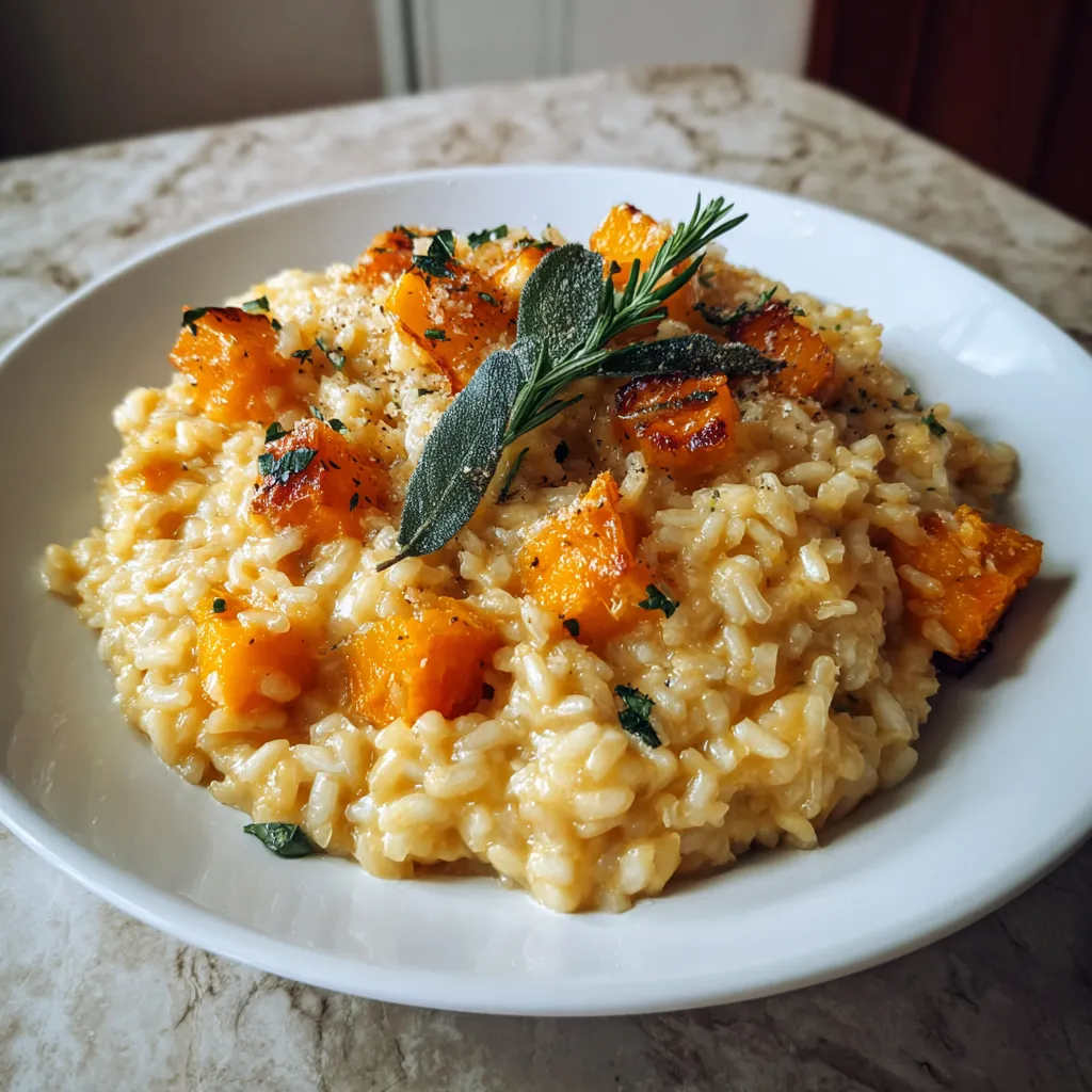 Photo of featured for Indulgent Creamy Roasted Butternut Squash Risotto Recipe