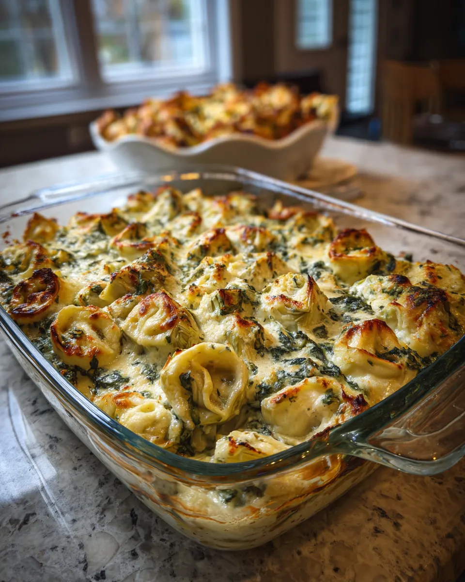 Photo of featured for Indulgent Creamy Spinach Artichoke Tortellini Bake: A Decadent Delight