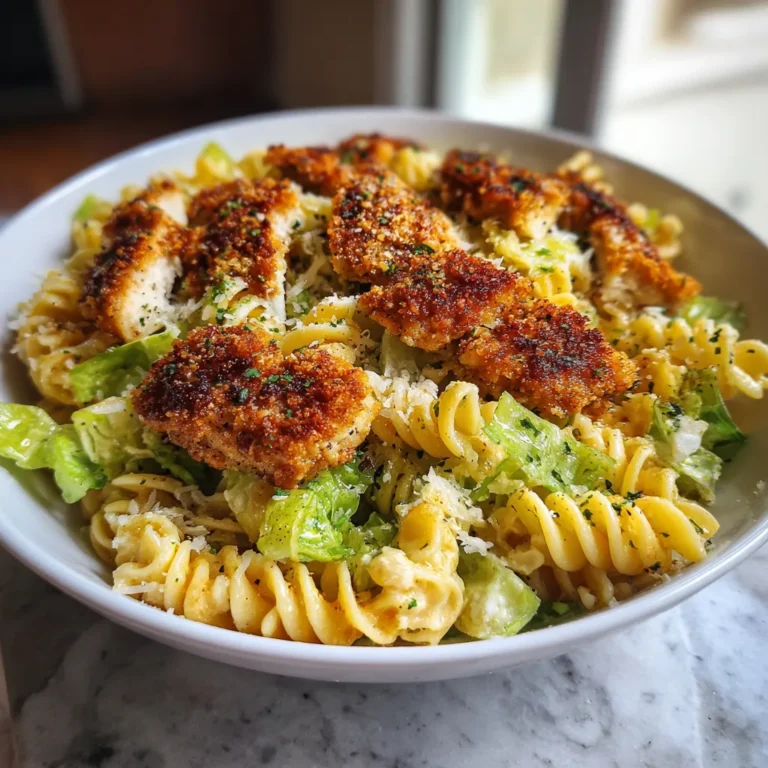 Photo of featured for Crispy Chicken Caesar Pasta Salad: Irresistibly Crunchy and Delicious