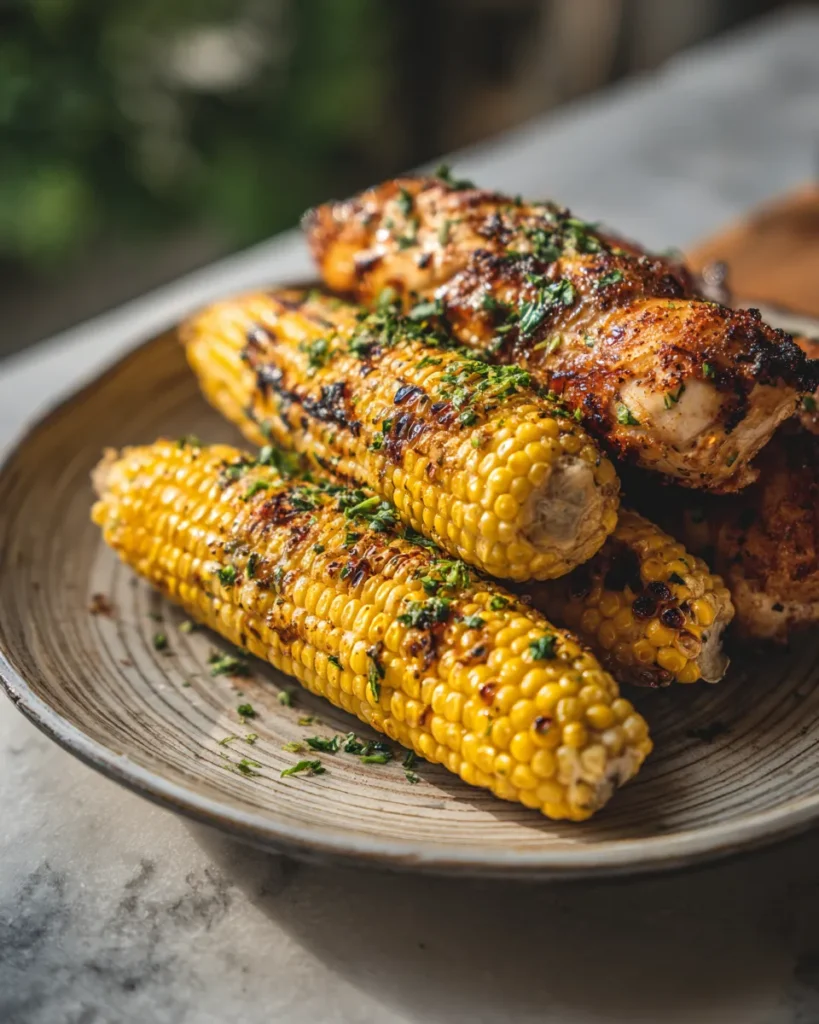 Photo of featured for Irresistible Garlic Butter Roasted Corn and Chicken Recipe