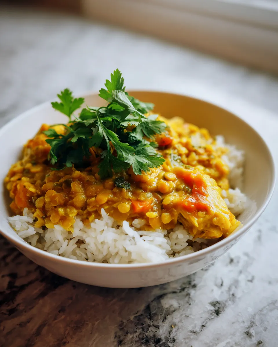 Photo of featured for Golden Turmeric Lentil Stew: A Hearty Chicken Delight