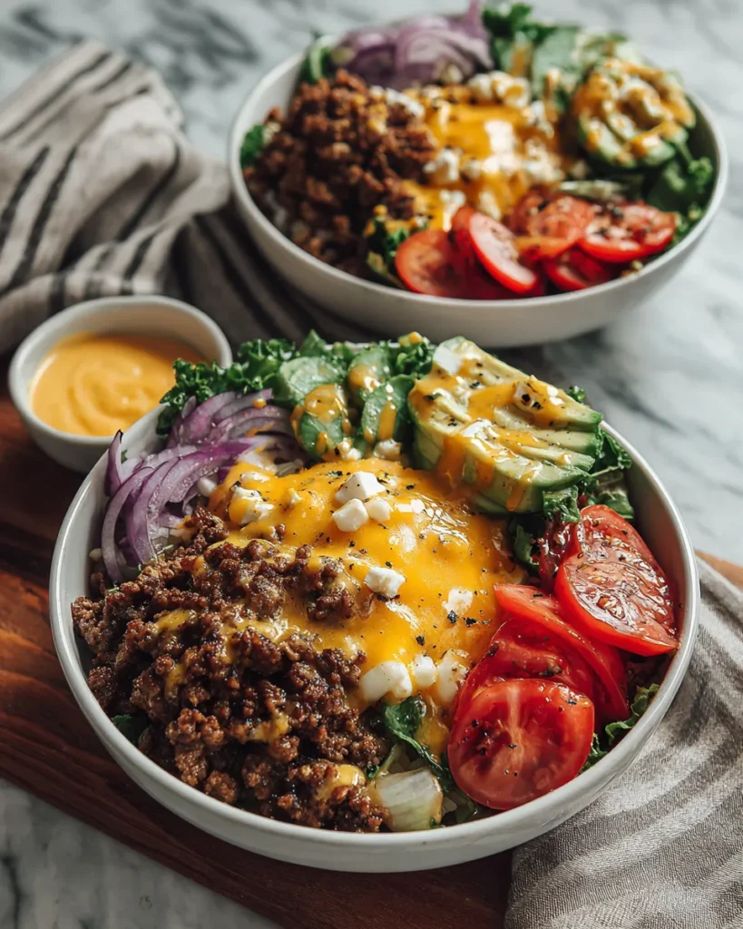 Photo of featured for Power Up Your Meals with High-Protein Cheeseburger Bowls