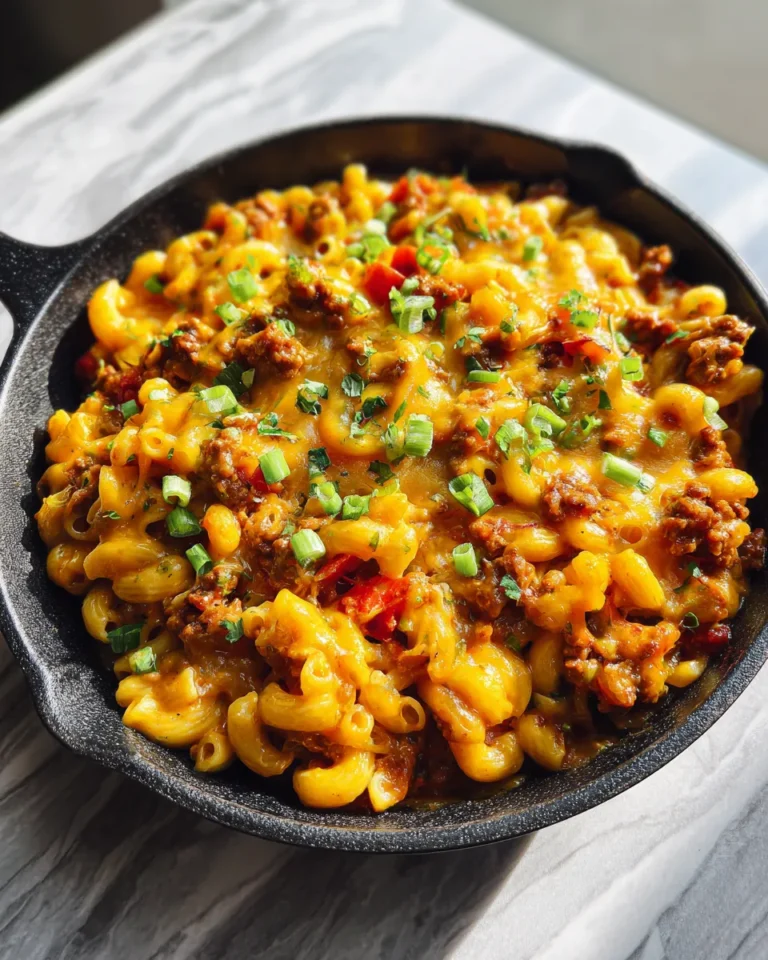 Photo of featured for Indulgent Loaded Chili Mac and Cheese Skillet: A Flavor Explosion