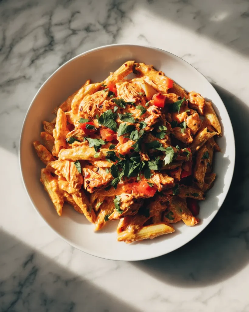 Photo of featured for Creamy One-Pan Chicken Enchilada Pasta: Indulgent and Delicious