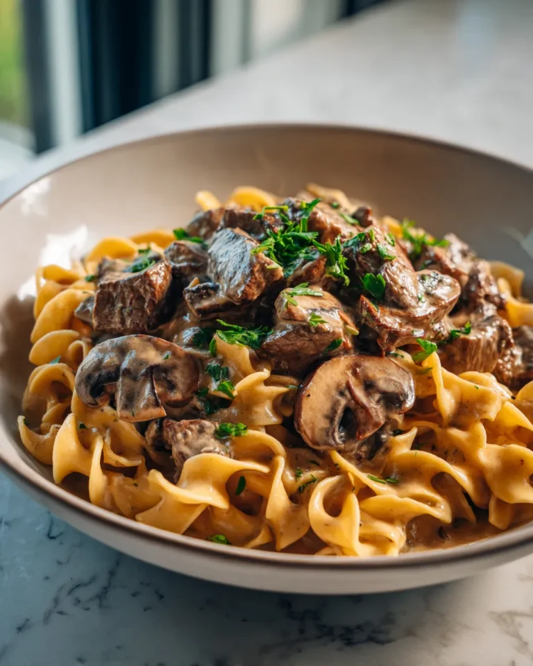 Photo of featured for Irresistible One-Pan Creamy Mushroom Beef Stroganoff