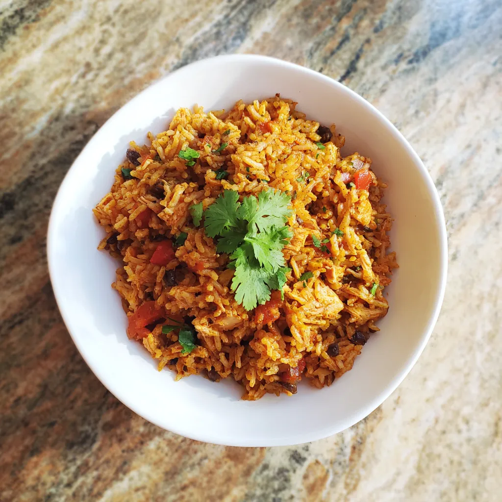 Photo of featured for One-Pot Spicy Chicken Burrito Rice: Fiery Flavor Explosion
