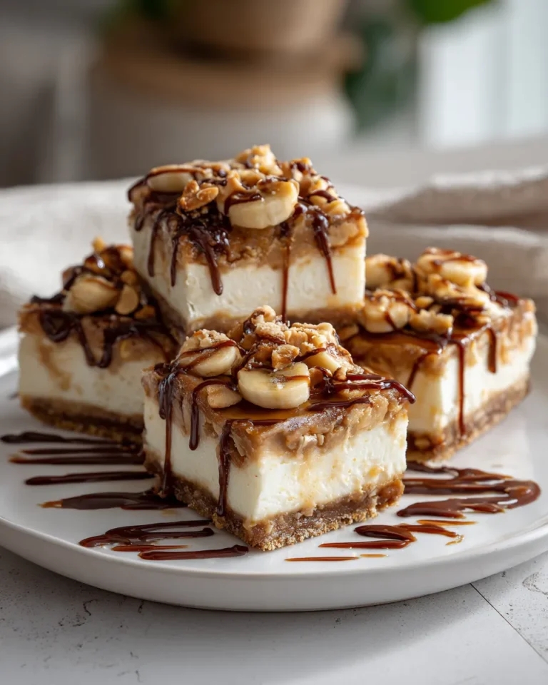 Photo of featured for Indulgent Peanut Butter Banana Cheesecake Bars: A Decadent Delight