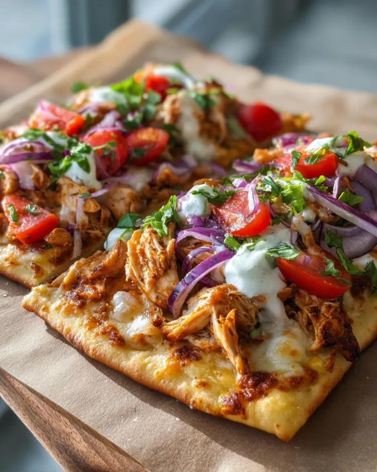 Photo of featured for Savory Ranch Chicken Taco Flatbread: A Mouthwatering Delight