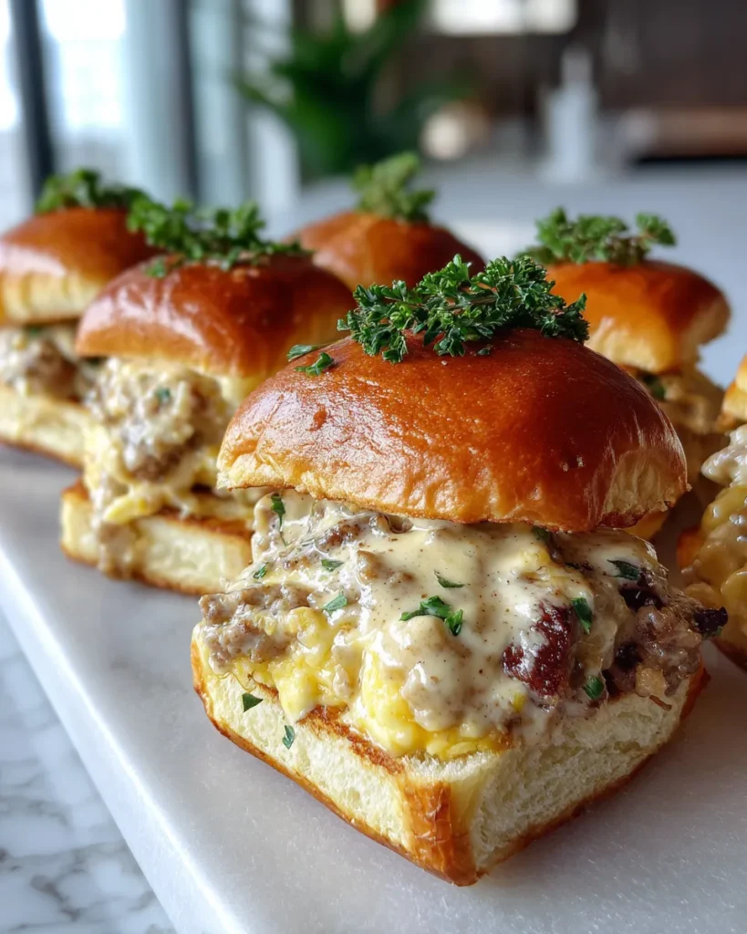 Photo of featured for Deliciously Decadent Sausage Gravy Breakfast Sliders