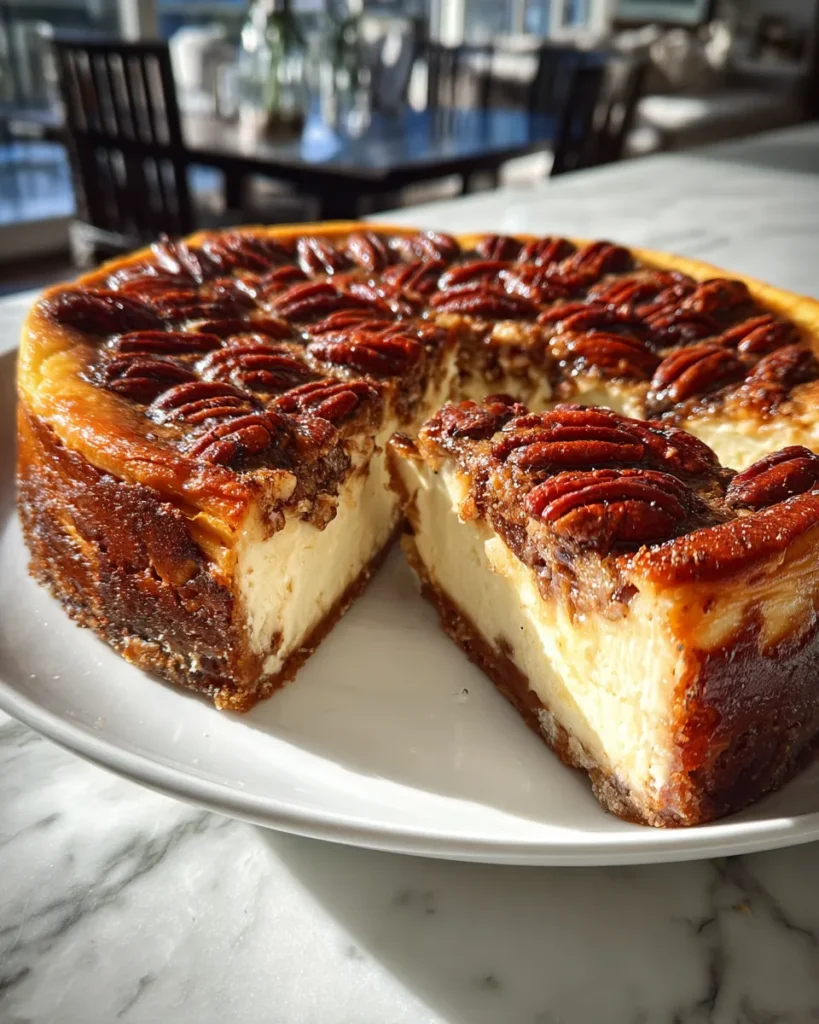 Photo of featured for Decadent Southern Pecan Pie Cheesecake: Indulge in a Slice of Heaven