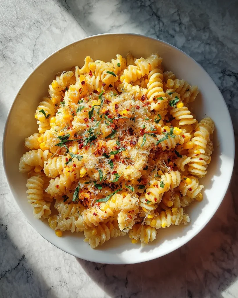 Photo of featured for Spicy Garlic Butter Sweet Corn Pasta: Irresistibly Flavorful and Fiery