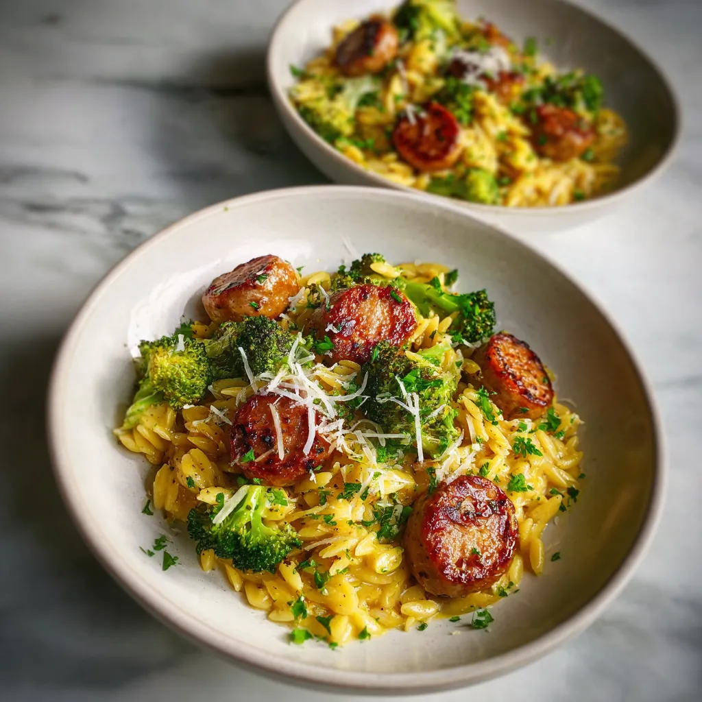 Photo of featured for Fiery Spicy Sausage and Broccoli Orzo: A Flavor Explosion