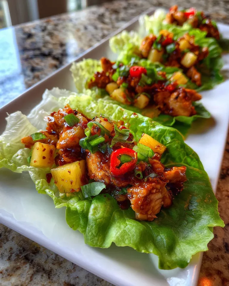 Photo of featured for Irresistible Sweet Chili Pineapple Chicken Lettuce Wraps