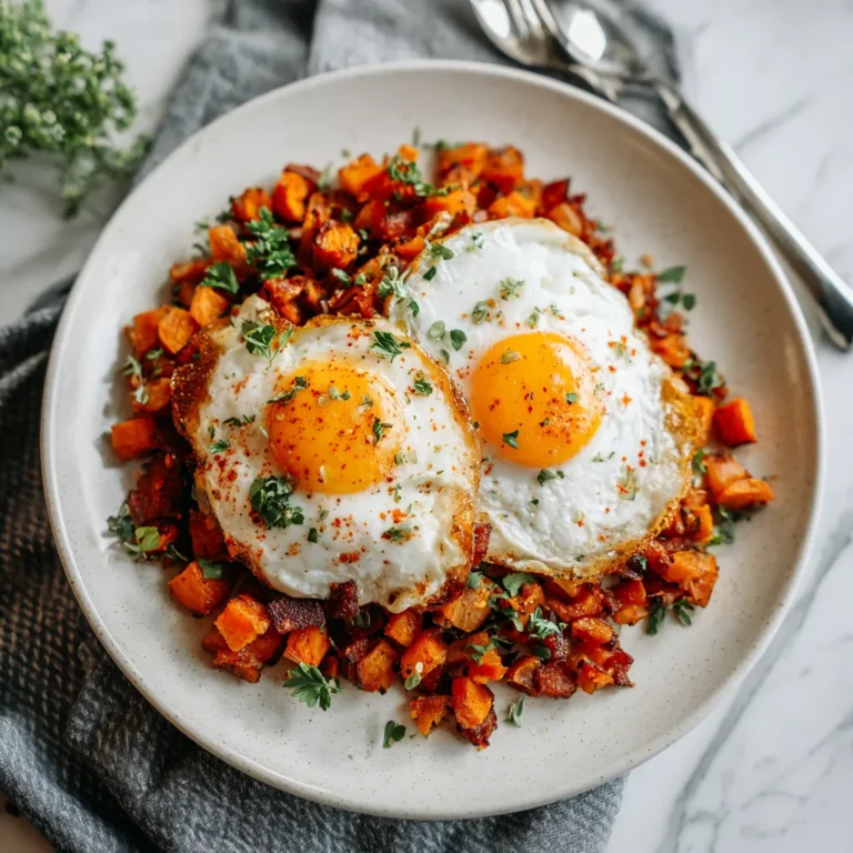 Photo of featured for Delicious Sweet Potato Bacon Hash with Eggs: A Mouthwatering Breakfast Delight
