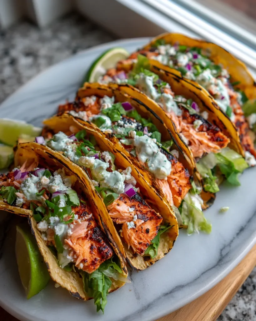 Photo of featured for Sizzling Blackened Salmon Street Tacos: A Flavor Explosion