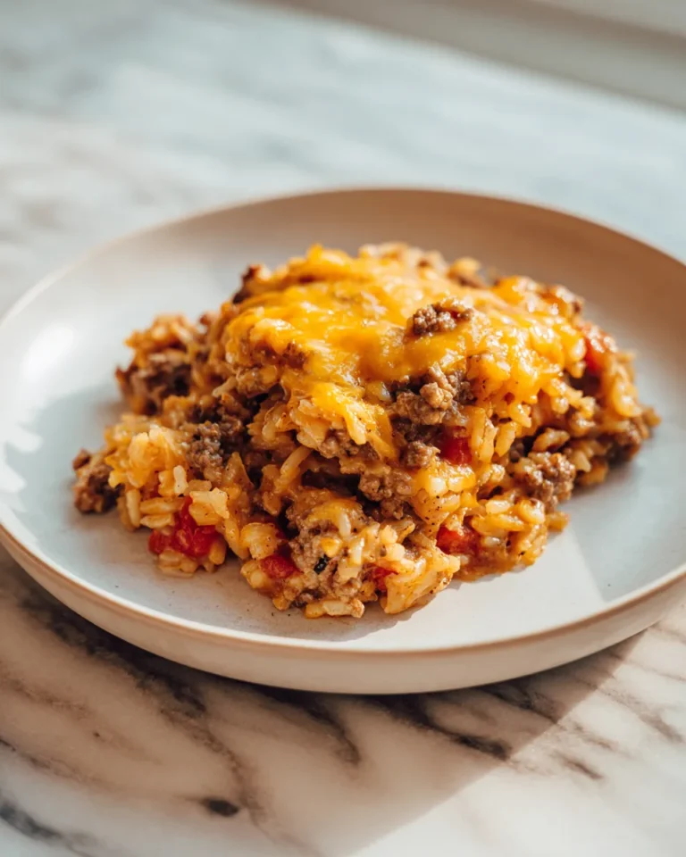Photo of featured for Deliciously Cheesy Hamburger Rice Casserole: A Mouth-Watering Comfort Food Recipe