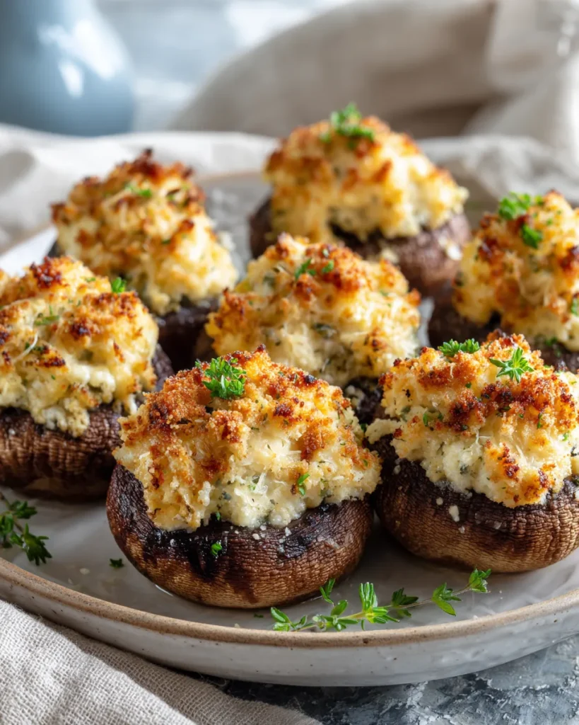 Photo of featured for Indulgent Crab-Stuffed Mushrooms: A Parmesan Lover's Dream