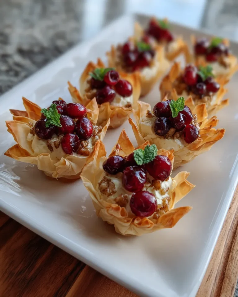 Photo of featured for Irresistible Cranberry Brie Phyllo Appetizers: A Delightful Bite of Indulgence