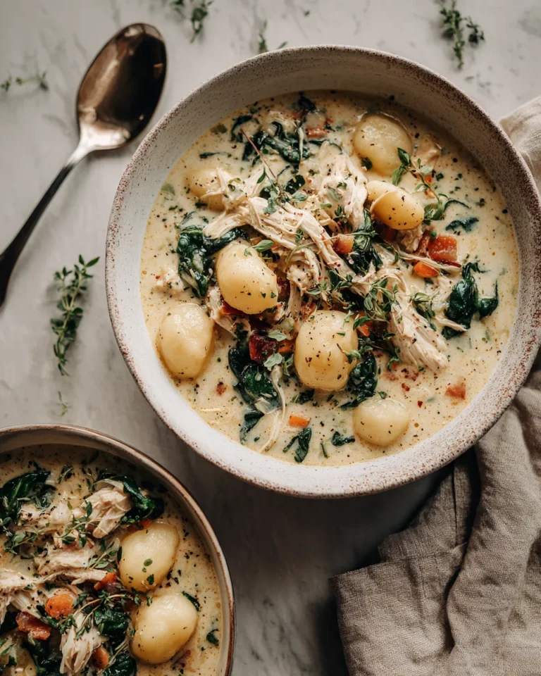 Photo of featured for Indulgent Creamy Garlic Chicken and Gnocchi Soup: A Decadent Delight