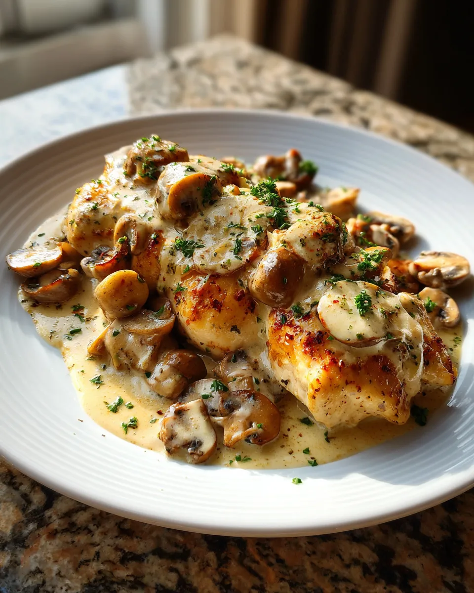 Photo of featured for Indulgent Creamy Mushroom Asiago Chicken: A Decadent Delight