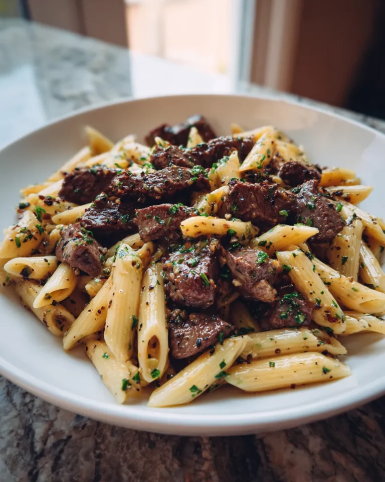 Photo of featured for Garlic Butter Steak Tips: Irresistibly Delicious Penne Recipe