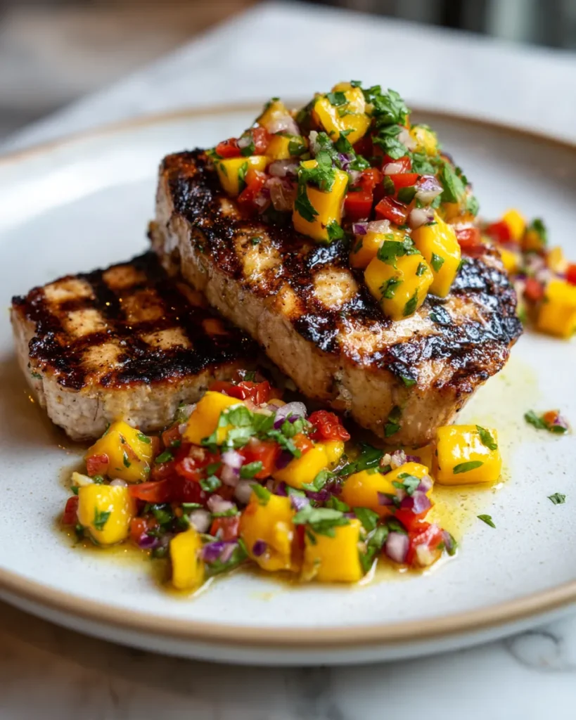 Photo of featured for Sizzling Grilled Swordfish with Mouthwatering Mango Salsa