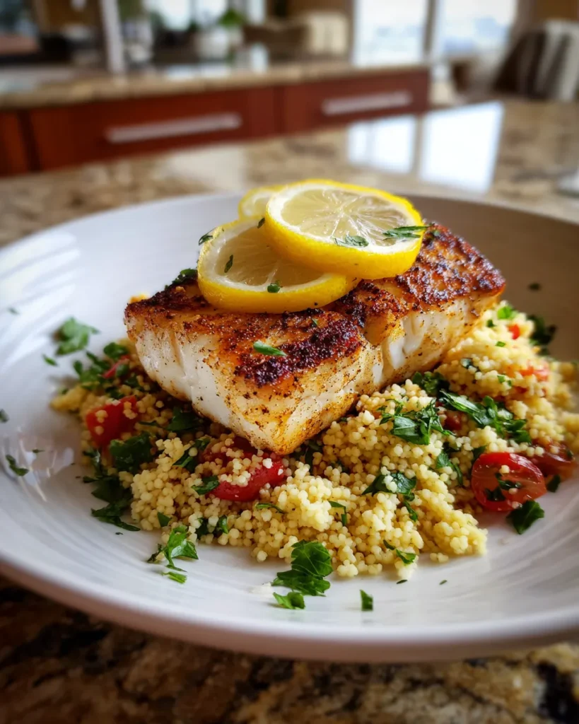 Photo of featured for Savory Herbed Couscous: Seared Mahi-Mahi Magic