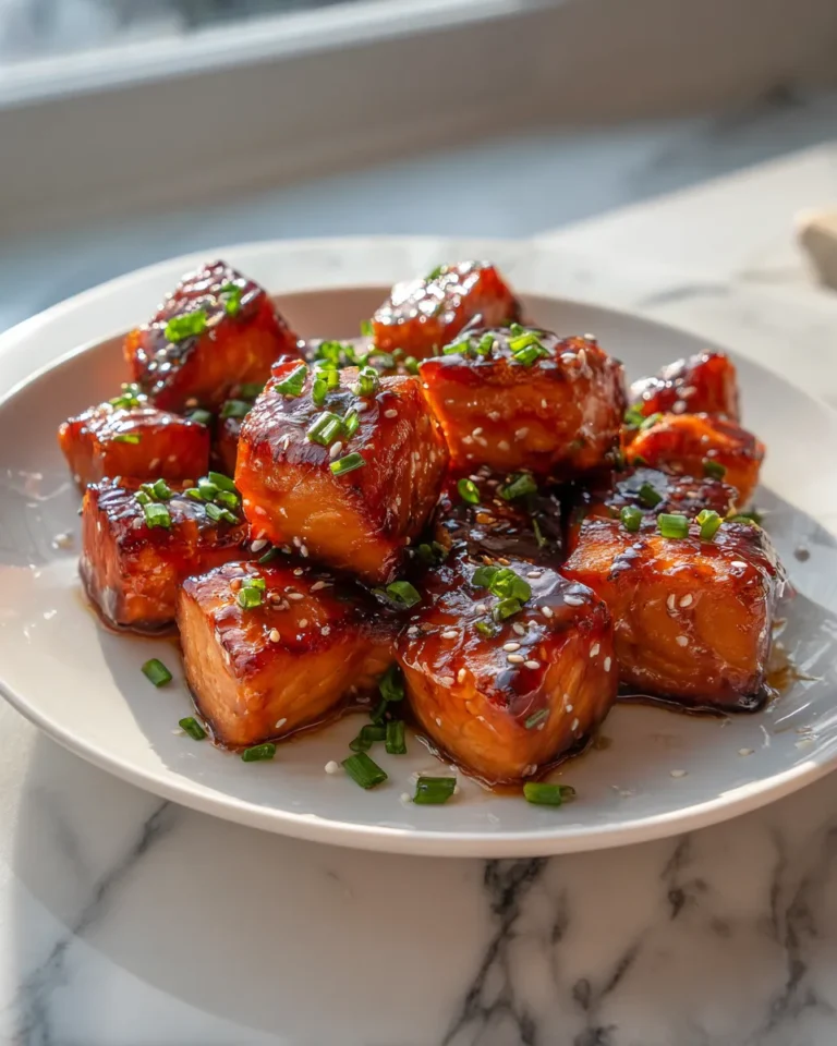 Photo of featured for Irresistible Honey Garlic Glazed Salmon Bites