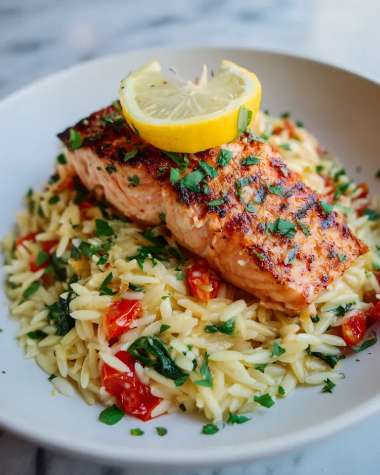 Photo of featured for Delicious Lemon Orzo and Salmon: A Flavorful Feast