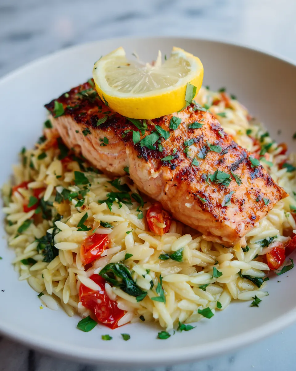 Photo of featured for Delicious Lemon Orzo and Salmon: A Flavorful Feast