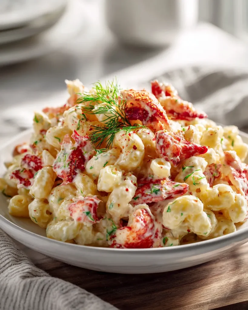 Photo of featured for Deliciously Decadent Lobster Macaroni Salad with Dill