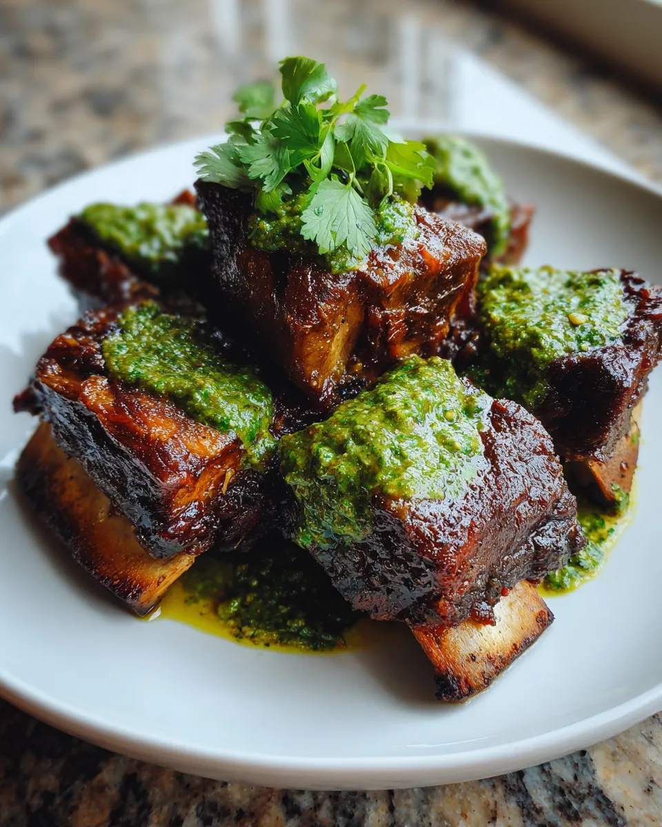 Photo of featured for Mouthwatering Miso Short Ribs with Cilantro Sauce