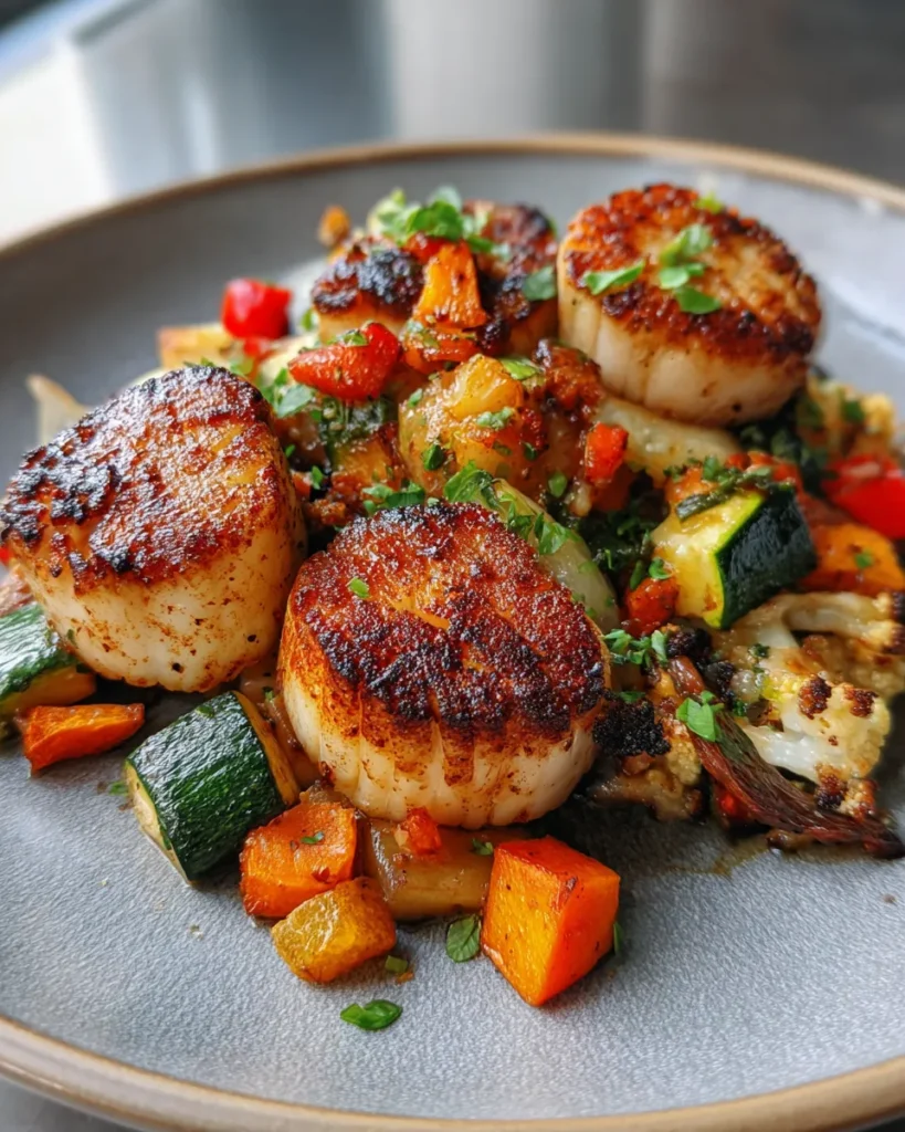 Photo of featured for Sizzling Pan-Seared Scallops: A Deliciously Roasted Vegetable Delight