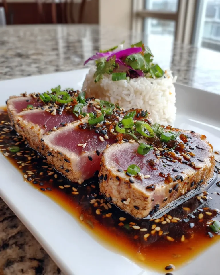 Photo of featured for Sizzling Seared Ahi Tuna with Sesame Ginger Glaze