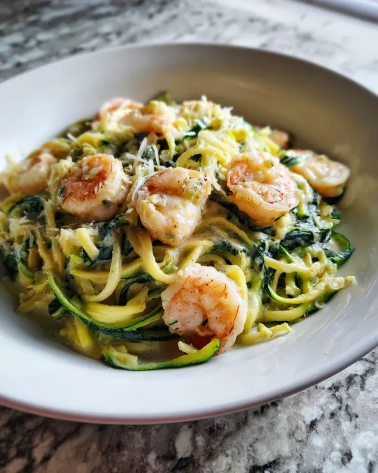 Photo of featured for Delicious Shrimp Alfredo Zucchini Noodles: A Low-Carb Delight