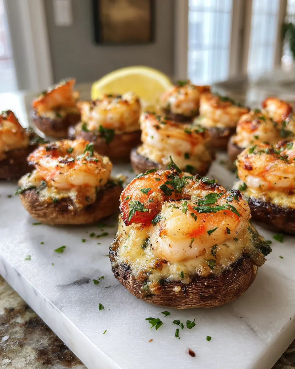 Photo of featured for Irresistible Shrimp Scampi Stuffed Mushrooms
