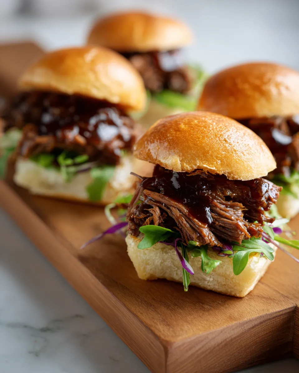 Photo of featured for Indulgent Slow-Cooked Bourbon Beef Rib Sliders