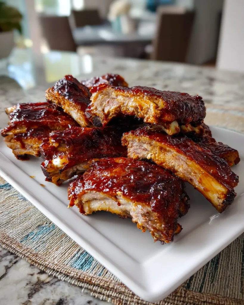 Photo of featured for Deliciously Tender Slow Cooker Honey BBQ Pork Ribs