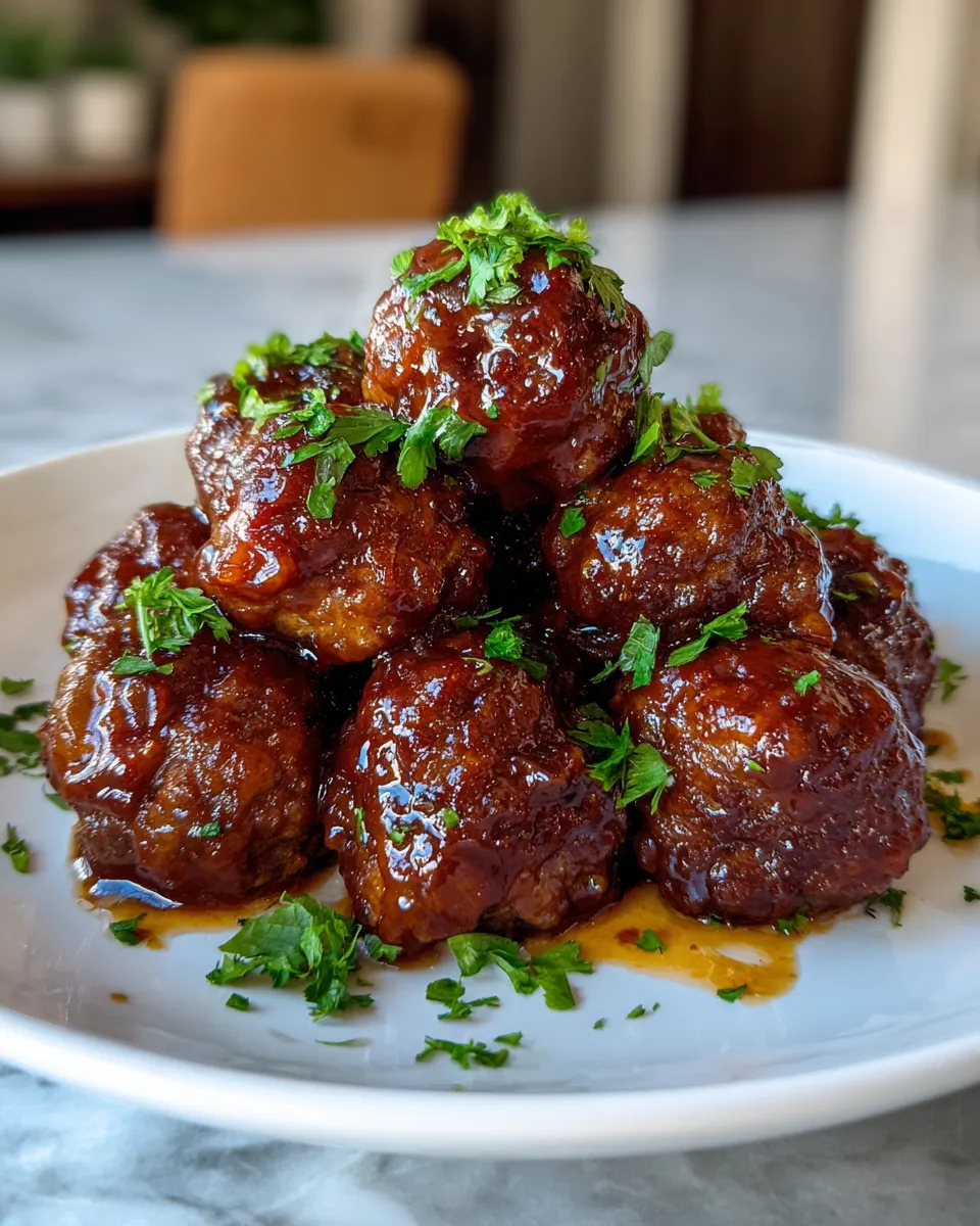 Photo of featured for Irresistible Sticky Bourbon BBQ Meatballs: A Flavor Explosion