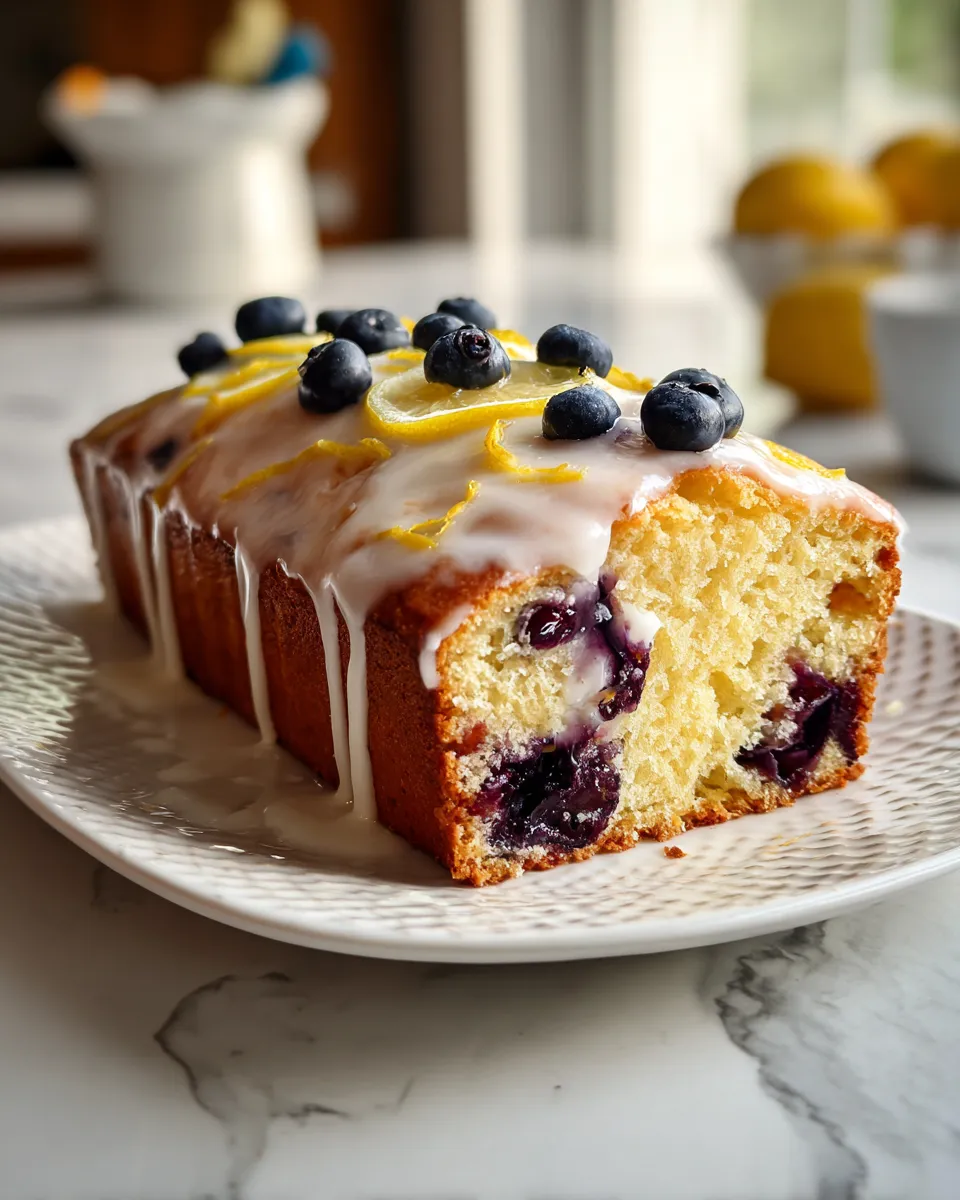 Photo of featured for Indulgent Blueberry Lemon Loaf Cake: A Burst of Citrus Sunshine