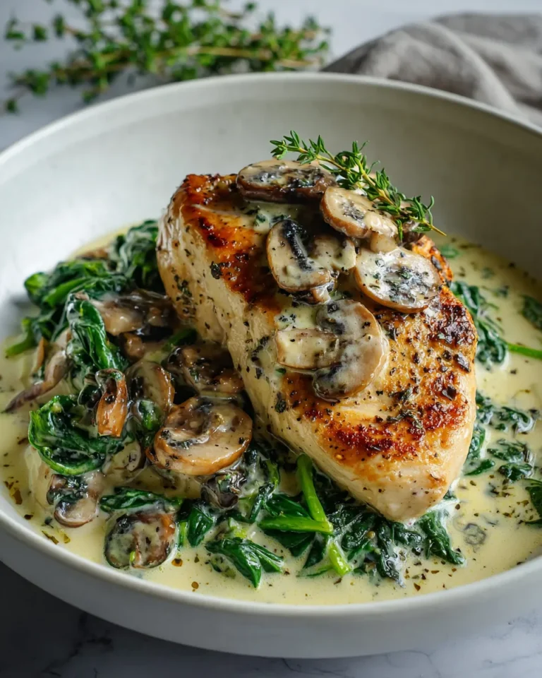 Photo of featured for Indulgent Creamy Mushroom Chicken with Spinach: A Decadent Delight